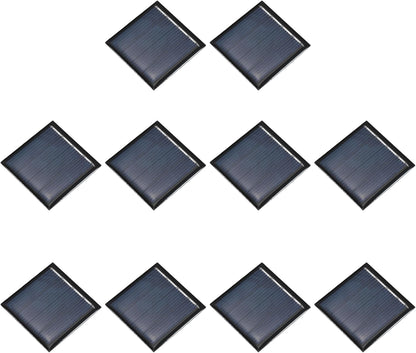 MECCANIXITY 10PCS 2V 0.08W 0.04A Mini Solar Panels for Solar Power, Small Solar Photovoltaic Cells Charge DIY Electric Toy Materials Solar System Kits, 1.57" x 1.57"