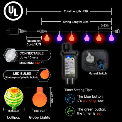 suddus String Lights for Bedroom, 66ft 200 Led Connectable Globe String Lights Indoor, Hanging Fairy Lights Plug in with Remote for Kids Room Dorm Classroom Outdoor Christmas Tree Decor, Warm White