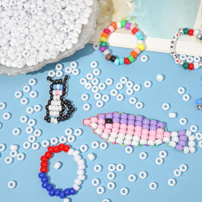 Dowsabel Brown Pony Beads Bulk 1000 Pcs 6x9mm, Large Hole Kandi Hair Beads for Braids Bracelets, DIY Friendship Bracelets Necklaces Jewelry Making Crafts and Gifts