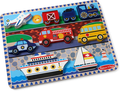 Melissa & Doug Safari Wooden Chunky Puzzle (8 pcs), Educational Screen Free Activity for Toddler, Preschoolers and Kids Ages 2+ - FSC Certified
