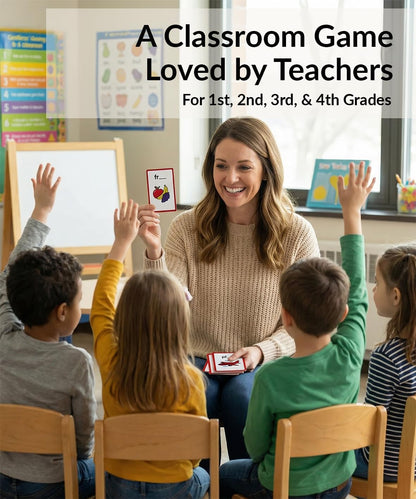 Spelling Game for Kids Ages 5-10, Flashcards Phonics Game, Educational Learning Game for 1st, 2nd, 3rd, 4th Grade Teachers, Classrooms or Homeschool, Learn to Spell Words, Dyslexia Friendly Literacy