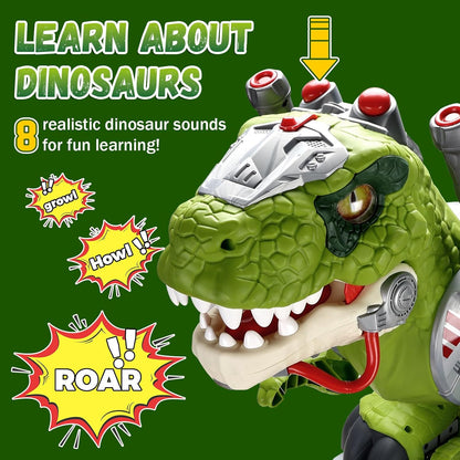 Kids Electric Dinosaur Ride On Toys, Toddler Ride On Cars with Music, Light & Smoke, Preschool Kids Scooter Foot-to-Floor Walker, Toddler Electric Car Toy Chrismas Birthday Gifts Indoor Outdoor,Yellow