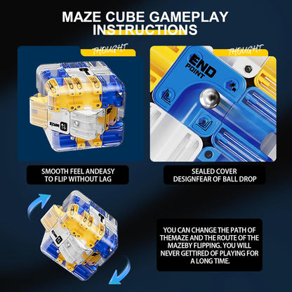 3D Puzzles Maze Cube Ball Puzzle,Large 3D Labyrinth Cube Puzzle,Color-Match Game, Spatial Awareness Brain Training Toy, Birthday Gift for Adults Kids 8 9+ Year Old Boy