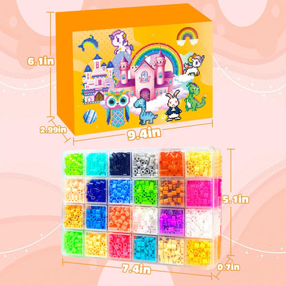 Fuse Beads Kit - 72 Colors 5mm Fuse Beads Set with Pegboards, Ironing Papers and Accessories, Fuse Beads 3 Boxes, DIY Craft Kits for Kids, Arts and Crafts Gifts for Girls & Boys Christmas Birthday