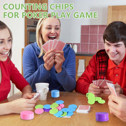 SenseYo 100 Pcs 1.45 Inch Poker Chips with Storage Box for Kids Math Counting Card Game Conters
