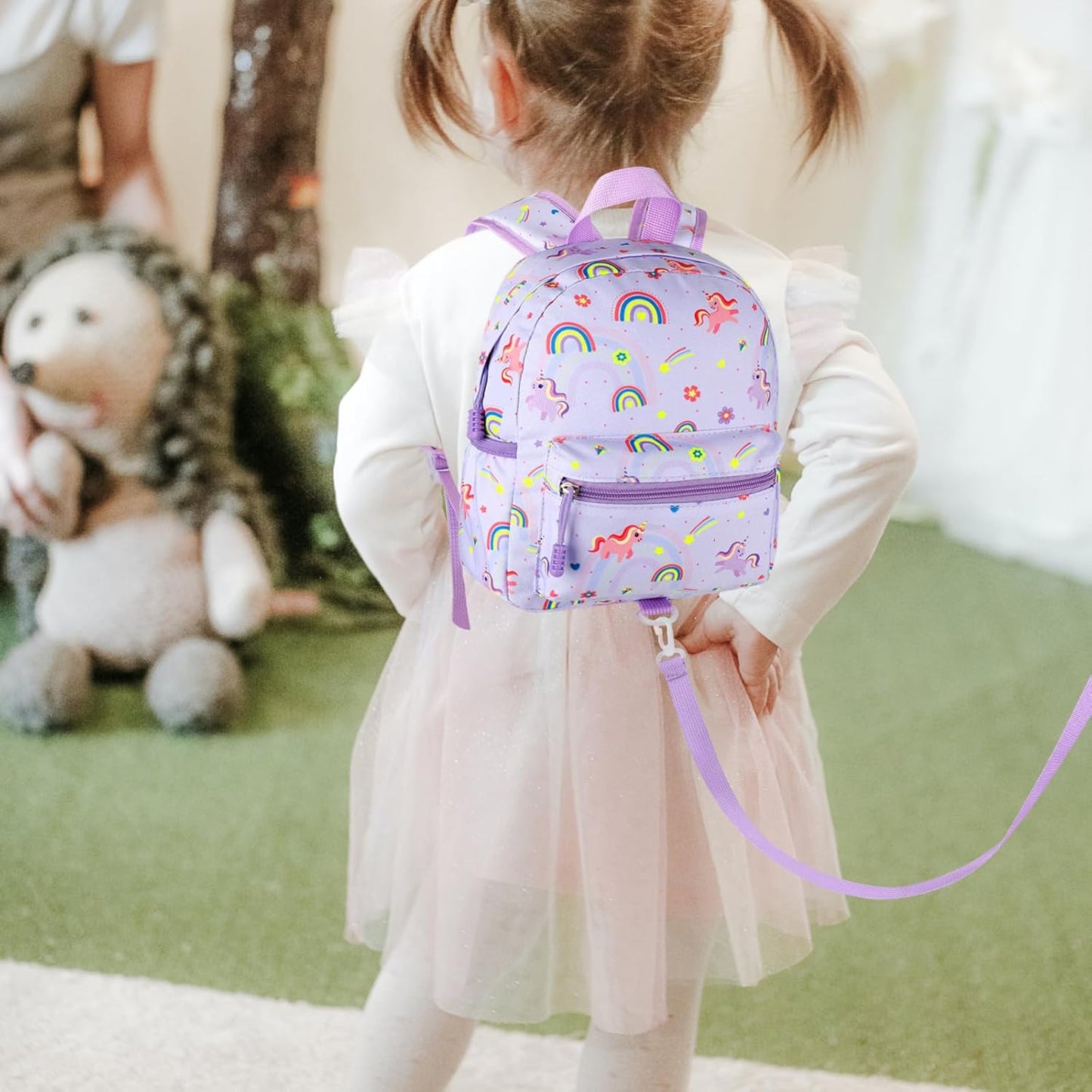 Accmor Toddler Backpack Leash, Mini Child Backpack with Anti Lost Wrist Link, Cute Kids Backpack Leash Walking Harness for Outdoor Travel, Small Excavator Backpack Tether for Baby Boys Girls Ages 1-3