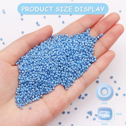 10100 Pcs Size 11/0 Glass Seed Beads, 2 mm Dark Green Small Mini Spacer Loose Pony Beads for Jewelry Making and DIY Crafts - Colors B
