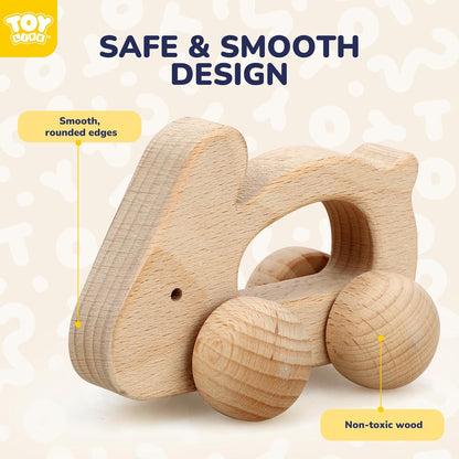 TOY Life Wooden Toys Cars, Montessori Baby Toys 6-12 Months, Wooden Baby Toys Rattle Cars for Toddlers 1-3, Baby Boy Girl Nursery Decor, Montessori Toys for 1 Year Old Boy First Birthday Gift