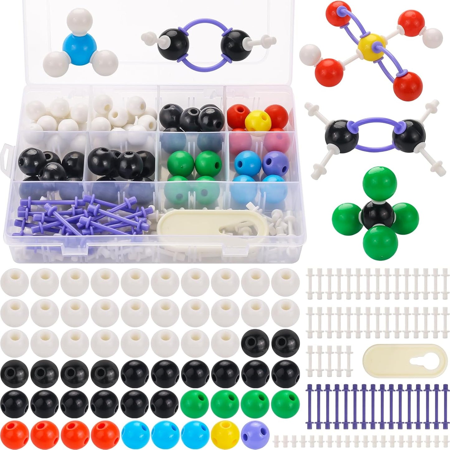 135 Pcs Rganic Chemistry Model Kit, Portable Molecular Model Kits for Chemistry Classes, Orgo Modeling Kit for Students & Teachers Organic ＆ Inorganic Learning