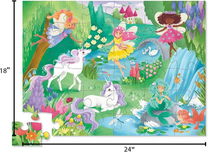 Crocodile Creek 36-Piece Jigsaw Floor Puzzle - Shark Reef - for Kids Ages 3-5 - Heavy-Duty Shaped Box for Storage - 24" W x 18" H Finished