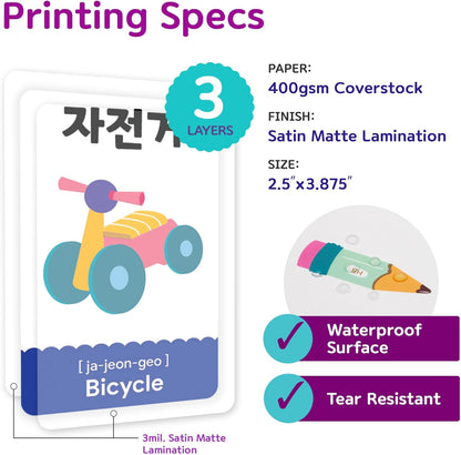Toddler Korean Flashcards – 55 Fun & Educational Cards for Preschoolers & Beginners