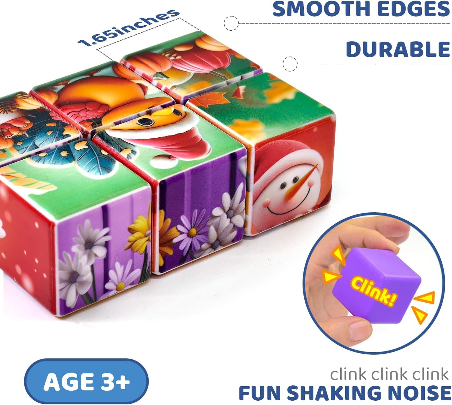 Pairez Toys 3D Magnetic Cubic Jigsaw Puzzle Toys for Toddlers, Large Building Blocks Cubes 1.65 Inches, Sensory & Montessori Toys for Kids 3-5