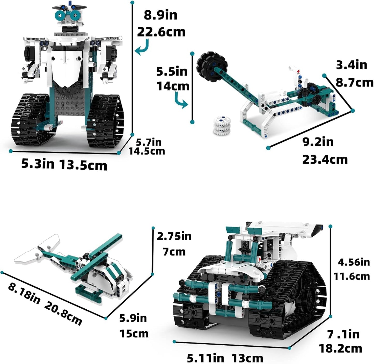 STEM Robot for Kids Ages 8-14, 5-in-1 Remote Control and APP Programmable Robot Toys - 720 Pcs DIY Building Science Educational Kit, Building Block Birthday Present for Teen Boys Girls