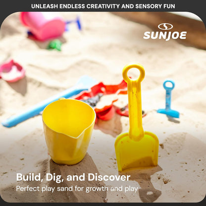 Sun Joe Silica Play Sand for Sandbox, Sensory Table & Gardens, Ultra Fine, 50 Lb Bag - Indoor & Outdoor Craft Accessory for Molding, Digging & Sculpting, PLYSAND50