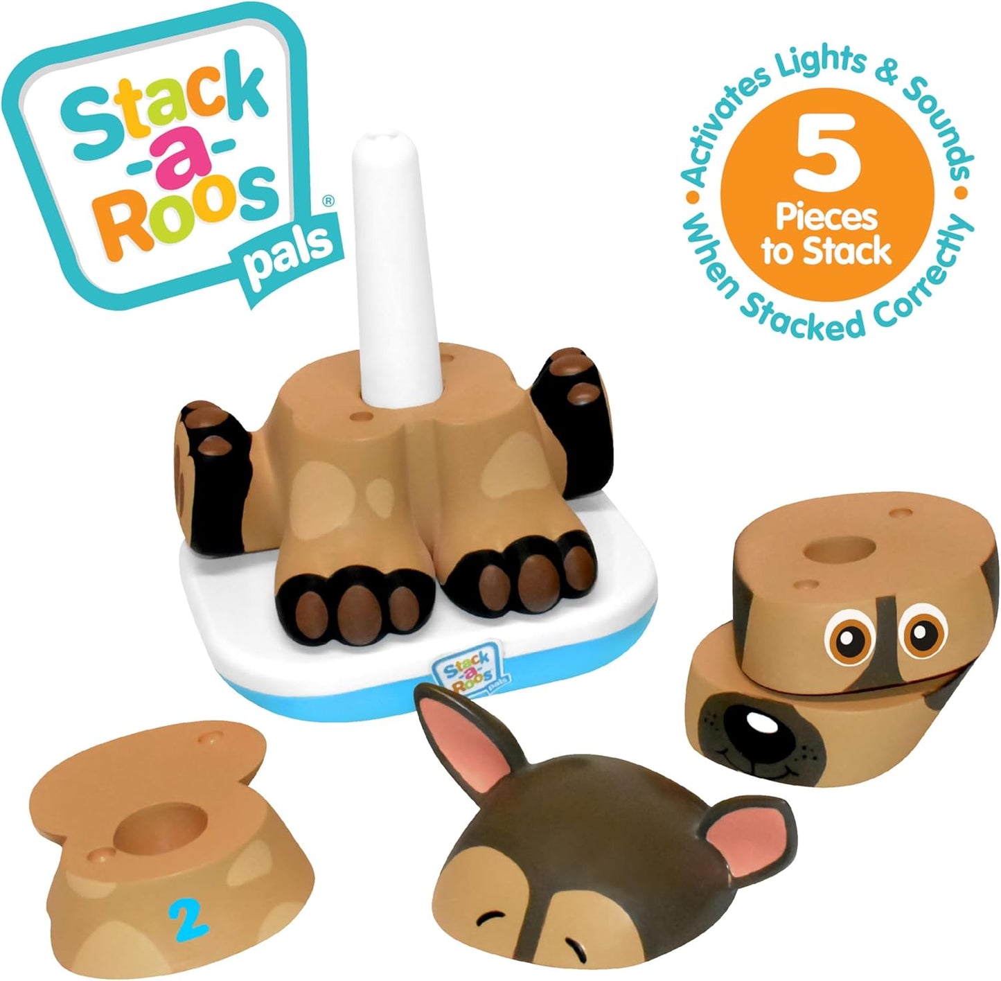 Stack-a-Roos Baby Giraffe by Salus Brands - Animal Stacking Toy, Educational Early Learning Toy for Infants Babies Toddlers, Age 12+ Months - Great Baby Gifts, STEM