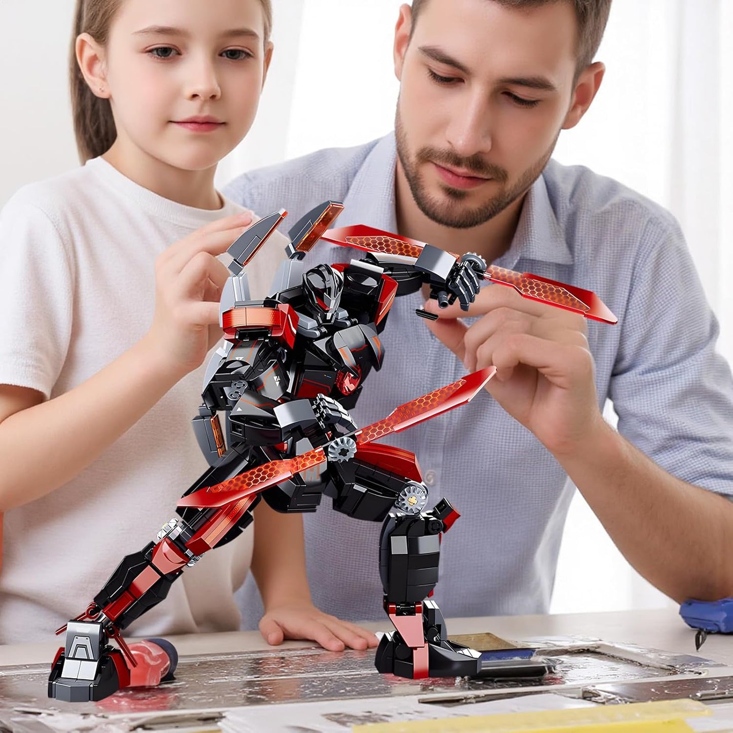 Ice Warrior Mech Building Blocks Sets Transforming Mech Robot Building Kits Mech Action Figures Model Toys Gift for Adults Kids Teens 561 PCS