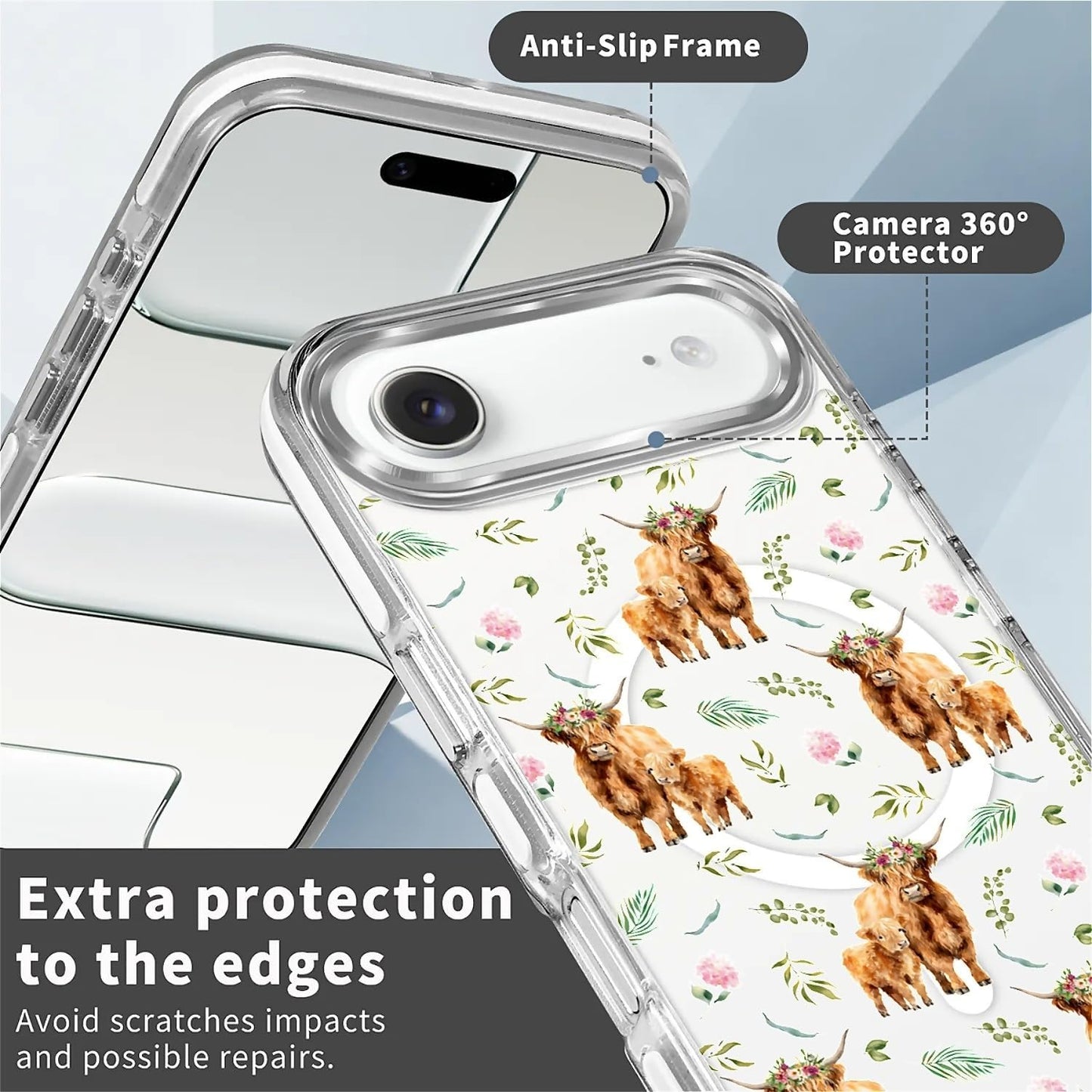 for iPhone 17 Pro Max Case [Compatible with Magsafe],Girls Women Clear Magnetic Case Silicone Shockproof Protective Cover with Pattern Colorful Motivational Letters
