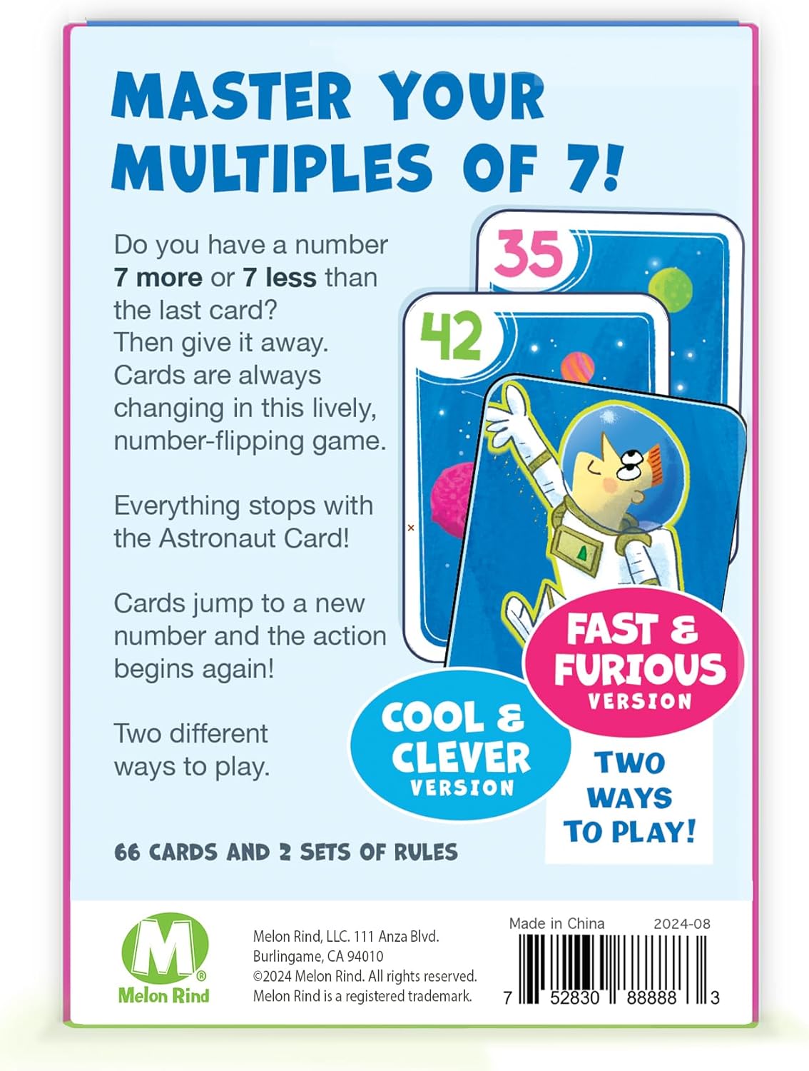Melon Rind Jump 1, Math Game for Kids Learning Adding and Subtracting by 1, Lively, Card Game, Quick Activity for Boosting Math Confidence, Easy Screenless Fun, Perfect for Kindergarteners, Ages 5+