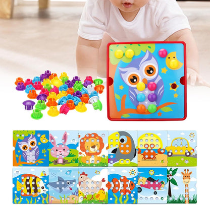 Creative Pegboard Game Set for Toddlers and Preschoolers, Style E
