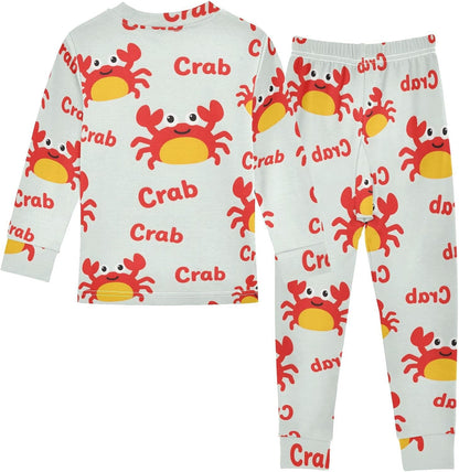 ALAZA Shark Starfish Palm Tree 2 Piece Pajama Set Long Sleeve Top and Pants Sleepwear Unisex - Colors A