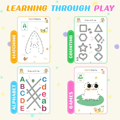 Fabeto Preschool Learning Activities, Letter Tracing Books for Kids Ages 3-5, Writing Practice for Toddler Busy Book, Montessori Educational Workbook for Kindergarten, Autism ABC Learn to Write Toy