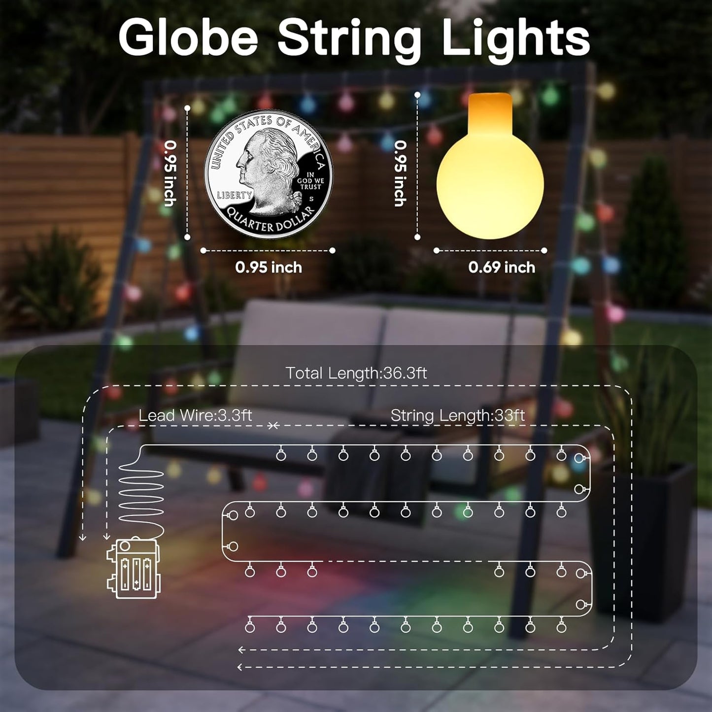 suddus String Lights for Bedroom, 66ft 200 Led Connectable Globe String Lights Indoor, Hanging Fairy Lights Plug in with Remote for Kids Room Dorm Classroom Outdoor Christmas Tree Decor, Warm White