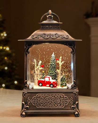 Extra Large Christmas Snow Globes Christmas Lantern, 12.99" Musical Snow Globe with 8 Songs, Santa Snowglobe for Kids Adults, 6H Timer Dual Power, Lighted Christmas Decorations Indoor Gifts