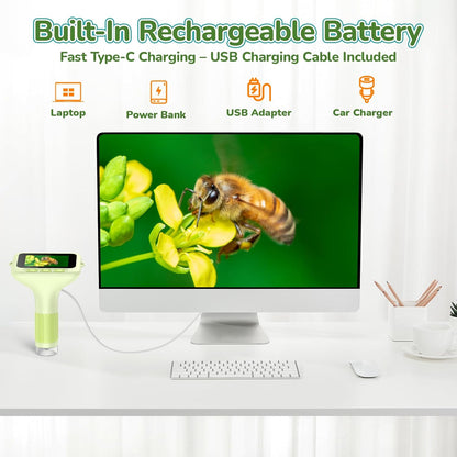 3.0" Screen Digital Microscope for Kids: 1000X Rechargeable Mini Pocket Portable Miniscope Magnifying Glass 4K Coin Jewelry Loupe Edu Science STEM Toy Xmas Gift 4-12 Boys Girls