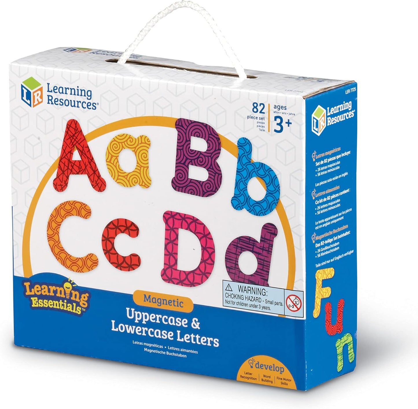 Learning Resources Colorful Magnetic Uppercase and Lowercase Letters, Whiteboard Accessories, 82 piece set, Ages 3+