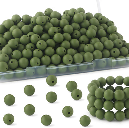 65Pcs 19mm Silicone Beads for Keychain Making Bracelet Necklace, Bulk Round Silicone Beads for Pens（Christmas Green） - Colors B