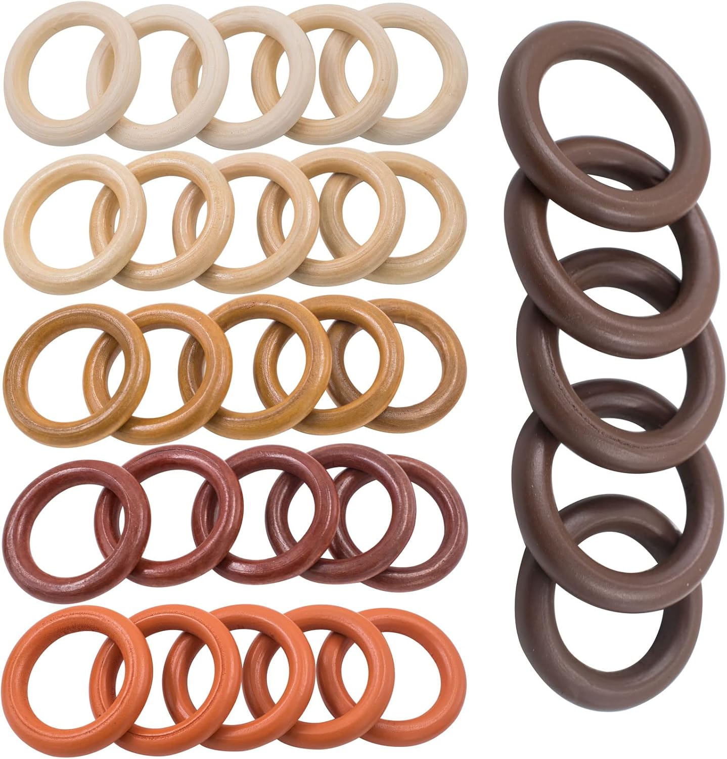 30pcs Wooden Rings 50mm Unfinished Wood Rings Round Wood Circles for DIY Craft Pendant Connectors Dream Catcher Tapestry Wristband Wall Hanging Bedroom Plant Hangers Home Decor Handmade Toy