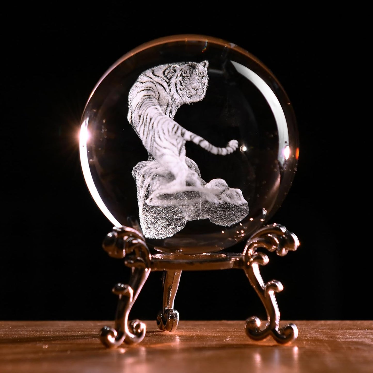 IFOLAINA 3D Solar System Crystal Ball 60mm Laser Engraved Glass Sphere Home Decor with Stand Solar System Planet Model Decor Space Universe Gifts for Astronomy Lovers