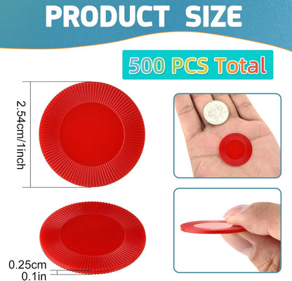 Coopay 500 Pieces Plastic Poker Chips, 1 Inch Bingo Chips Bulk Learning Counters Disks Poker Card Game, Counting Markers for Math Practice, Game Tokens and Teaching Rewards, 25 mm (Green)