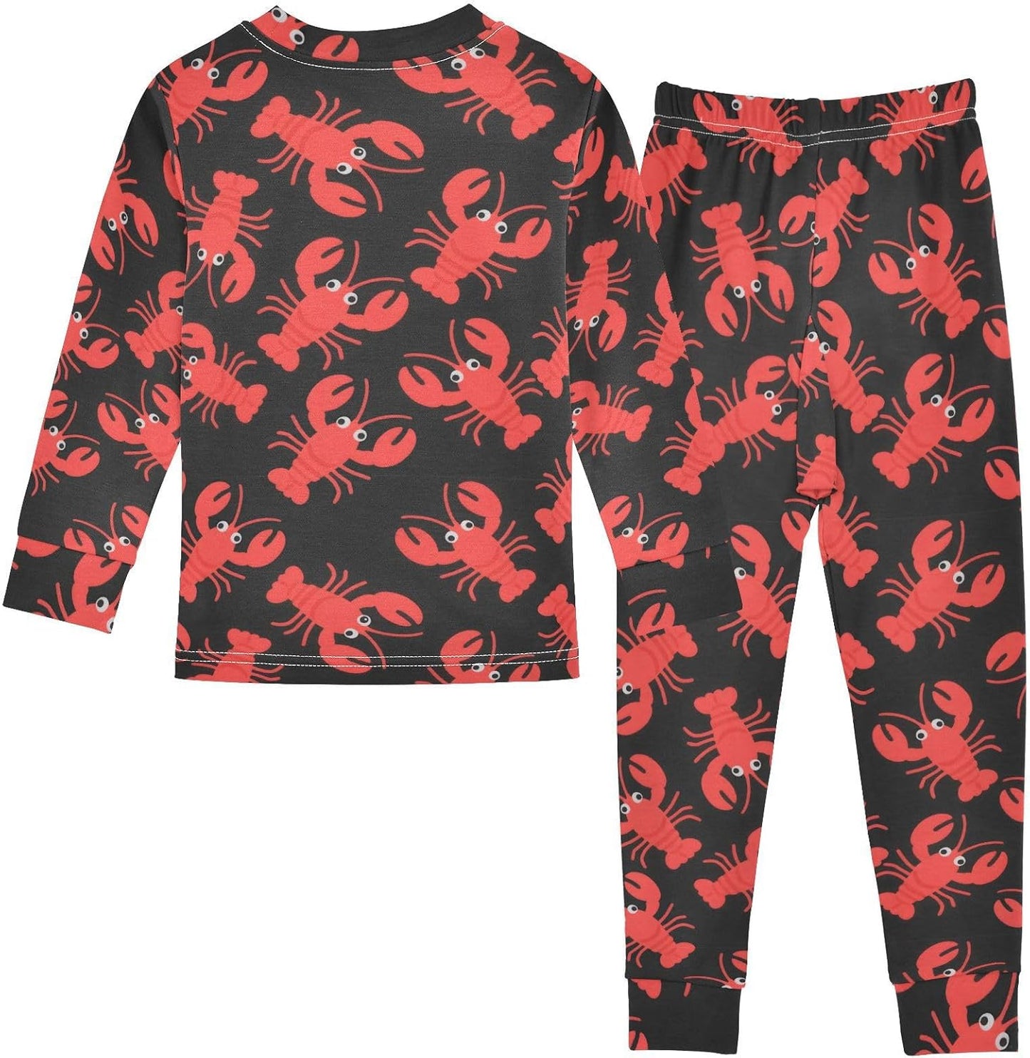 ALAZA Shark Starfish Palm Tree 2 Piece Pajama Set Long Sleeve Top and Pants Sleepwear Unisex - Colors A