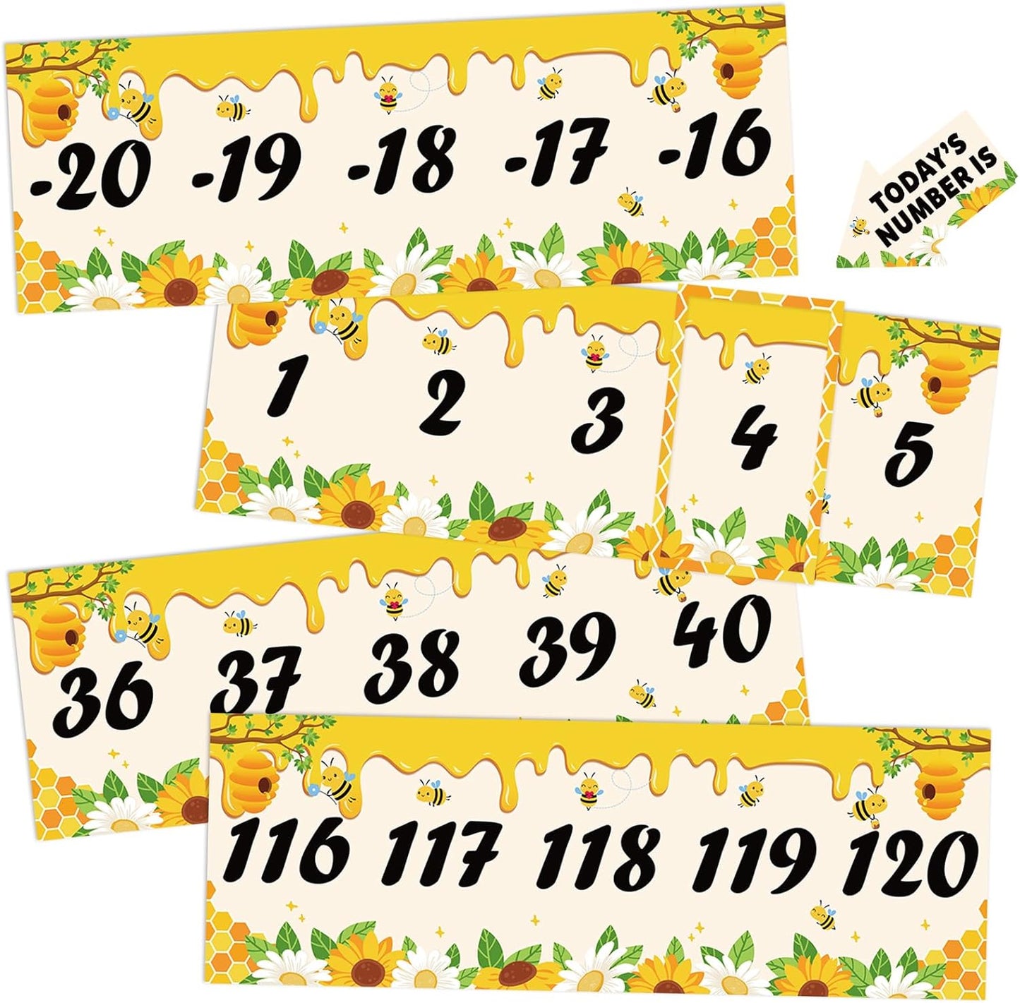 Number Line for Classroom Wall (-20 to +120) Boho Heart Shape Number Bulletin Board for Students Math Learning Boho Bulletin Border Decor Numbers Boarder Strips for Home School