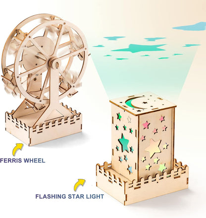 Yutin 5 Individual STEM Science Kits for Kids, Wood Arts and Craft Kits, STEM Toys for Boys Girls Age 8-12 8 10 12 13 14 Birthday Gift Idea, 3D Puzzles Building Engineering Model Set