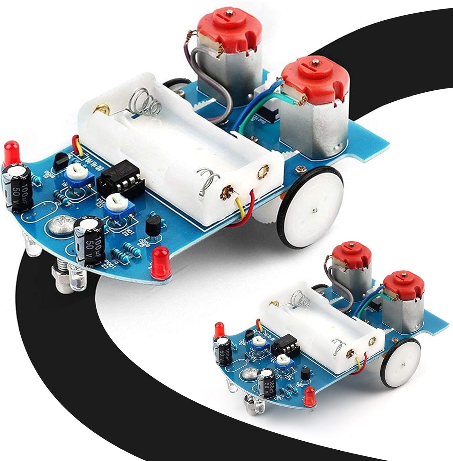 MiOYOOW Line Following Robot Car Kit, Beginners Smart Car Soldering Practice Kit STEM Educational Electronics Soldering Projects for School and Home Learning