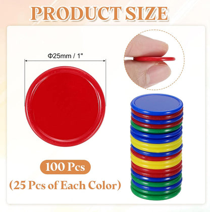 uxcell 100Pcs 0.8 Inch Plastic Poker Chips, Mini Bingo Chips Learning Counters Counting Counters Disks Markers Opaque Game Tokens for Game Play Math Counting, Yellow