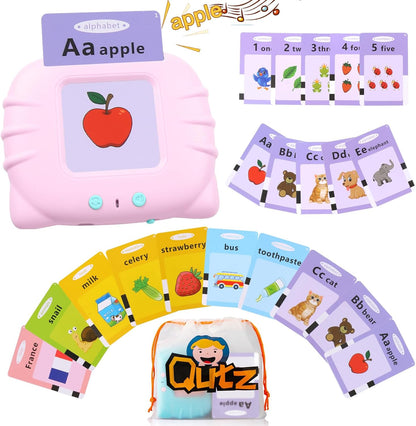 QuTZ Talking Flash Cards – CVC Word Spelling Games, Preschool Learning Activities Learning Toy, 107 Words Letter Matching Games, ABC Alphabet Flash Cards, Educational Toy for Toddler 3 4 5 6 Year Old
