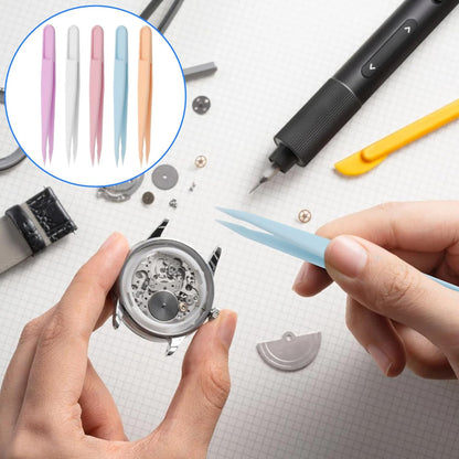 15PCS Multi-Colors Plastic Tweezers, Plastic Fuse Beads Forceps for DIY Craft Jewelry Making Family, Handmake Beads Crafts Tweezers/Manual DIY Creative Craft Game Tool for Beading Projects