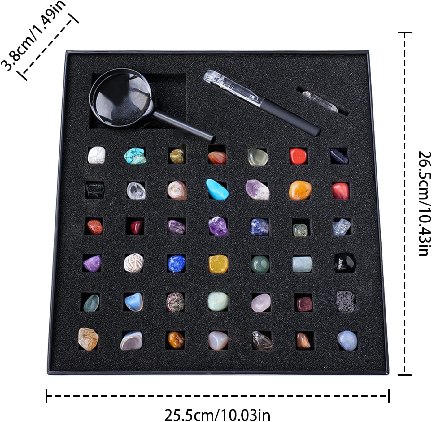 Rock Collection for Kids | Educational Set on Minerals - Real Gemstones, Gemstones & Crystals & Minerals & Minerals Kit for Earth Science Activities