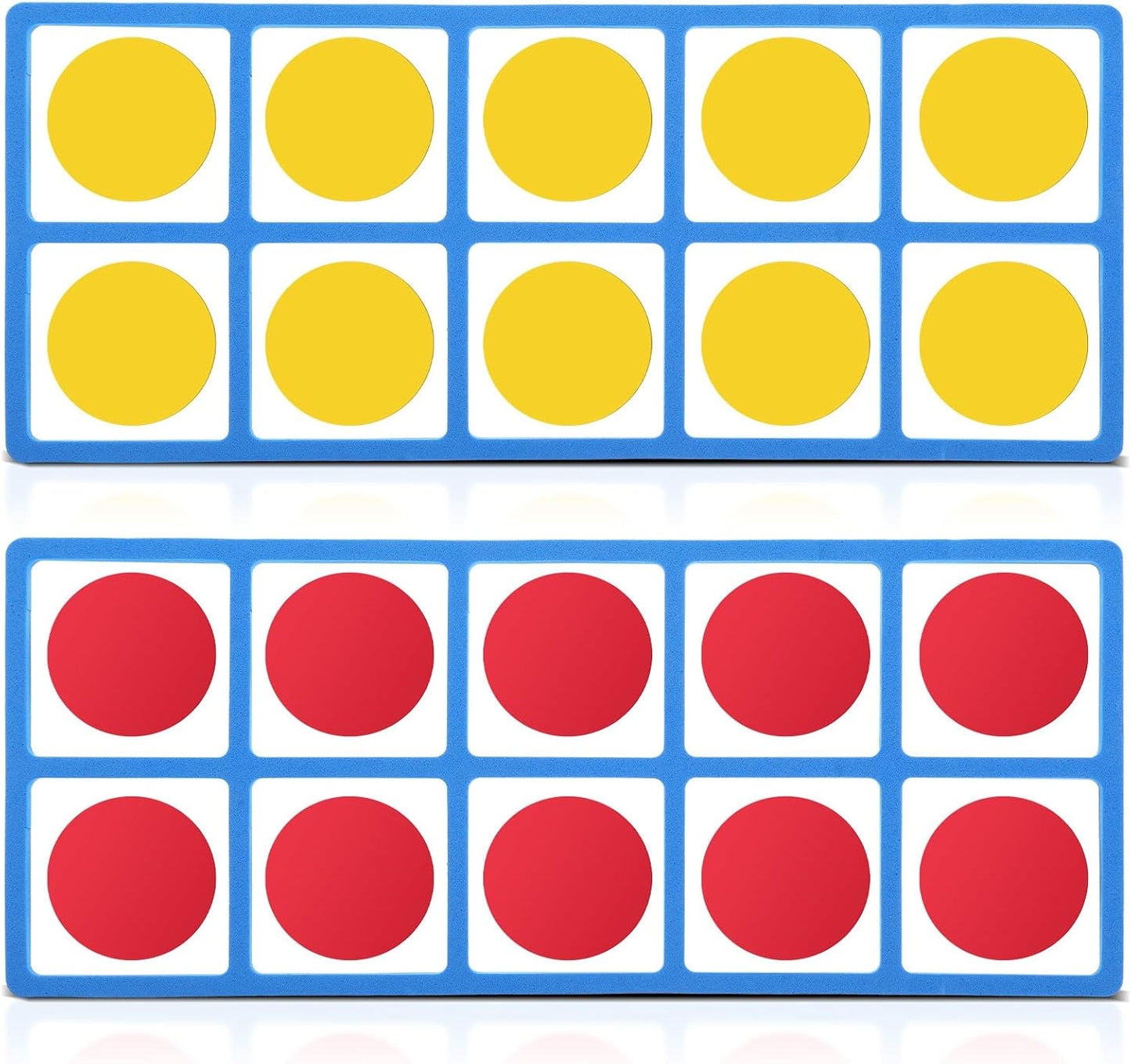 WinnerWhy 2 Set Giant Magnetic Foam Ten Frames Set, Early Math Manipulative, Frames with Disks, Teach Number Concepts, Addition and Subtractionfor Kids, Kindergarten Math Games