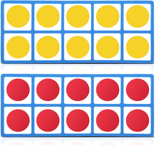 WinnerWhy 2 Set Giant Magnetic Foam Ten Frames Set, Early Math Manipulative, Frames with Disks, Teach Number Concepts, Addition and Subtractionfor Kids, Kindergarten Math Games