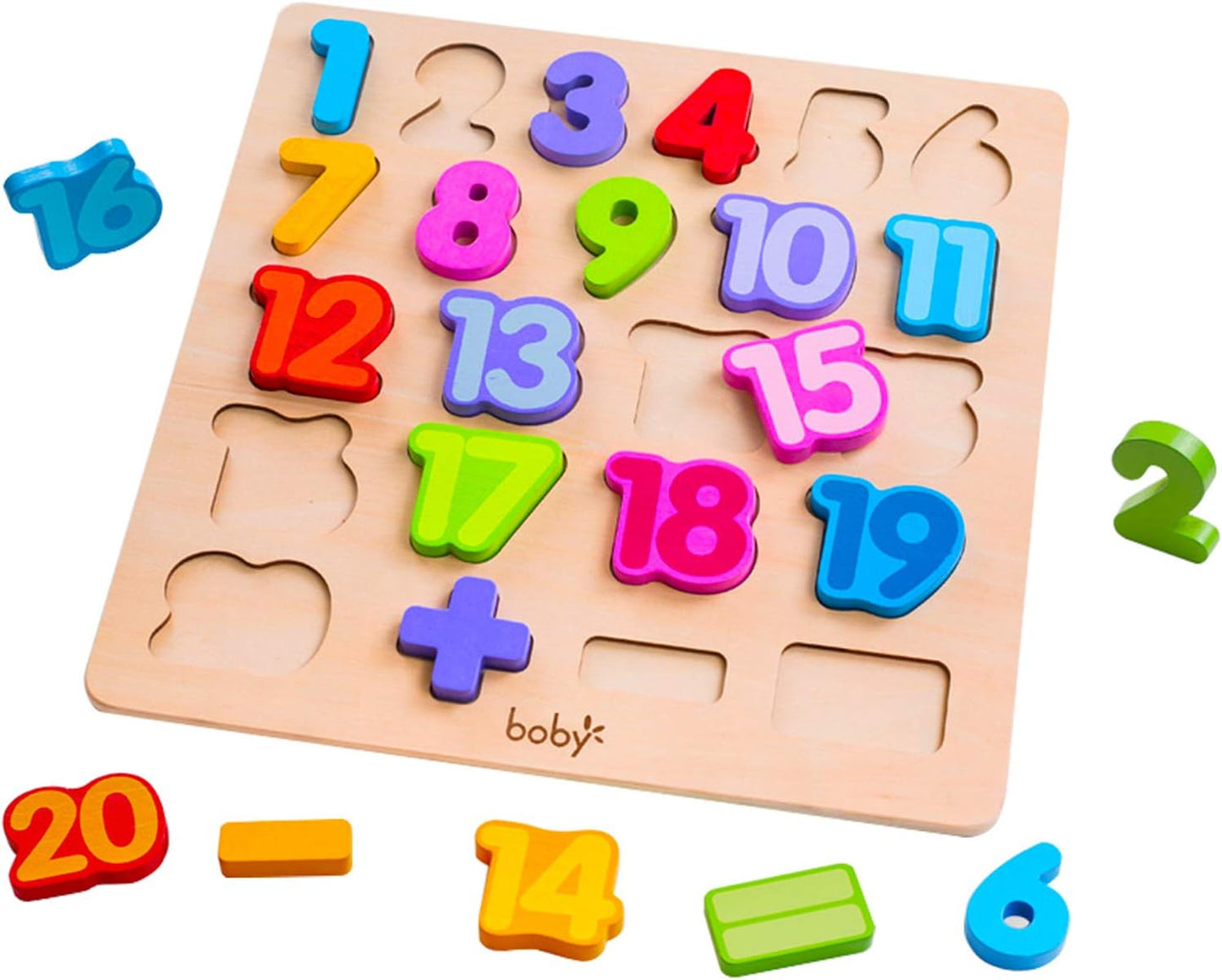 Wooden Number Puzzle Toys, ABC Letter & Number Puzzle for Toddlers 3 Year Old, Preschool Learning Toys for Kids, Educational Name Puzzles Gift for Boys and Girls