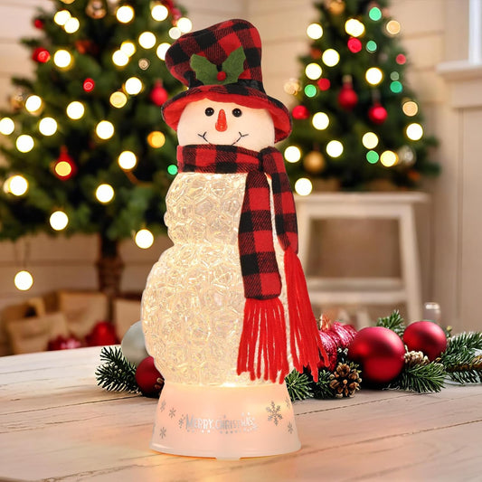 120mm Christmas Snow Globe Lamp - Snowman Globle Musical Holiday Decoration Xmas Tree & Snowman with Timer, USB Power, Festive Room Light, Best Gift for Christmas,New Year