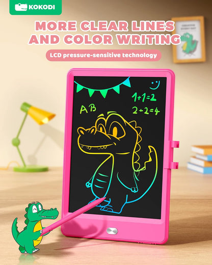 KOKODI LCD Writing Tablet 8.5-Inch Colorful Doodle Board, Electronic Drawing Tablet Drawing Pad for Kids, Educational and Learning Kids Toys Gifts for 3 4 5 6 7 8 Year Old Boys and Girls(Blue)