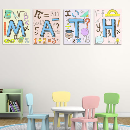 AUNMER Math Posters-Educational Math Posters for Elementary,Middle & High School, Teacher Must Haves for Classroom Decor & Bulletin Board Sets,Boho Classroom Decor (8x10 inch)