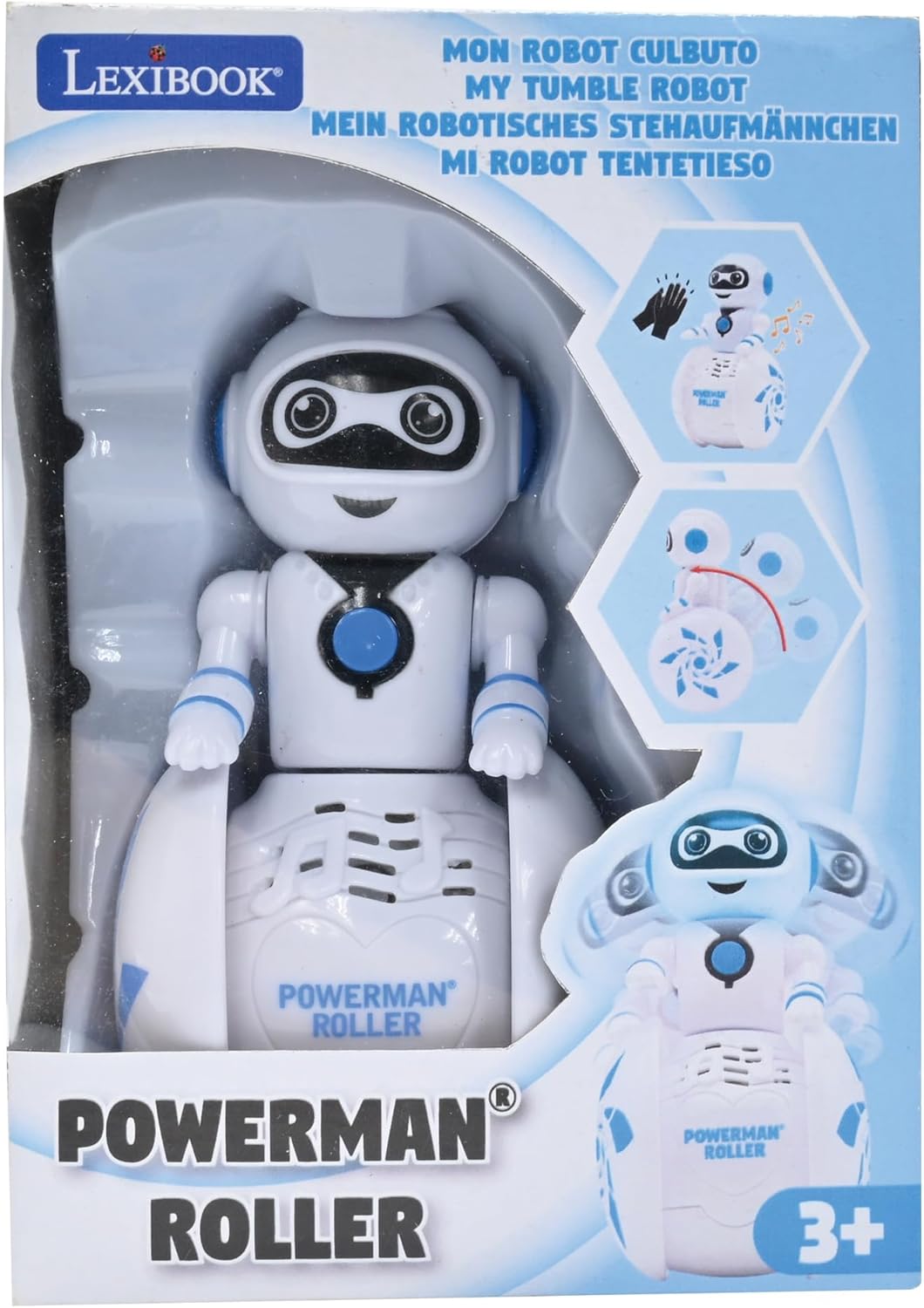 LEXiBOOK Powerman Max - Remote Control Walking Talking Toy Robot STEM Programmable Dances Sings Telling 10,000 Stories 300+ Learning Quiz Shooting Discs and Voice Repeat for Kids 4+ - ROB80EN, White