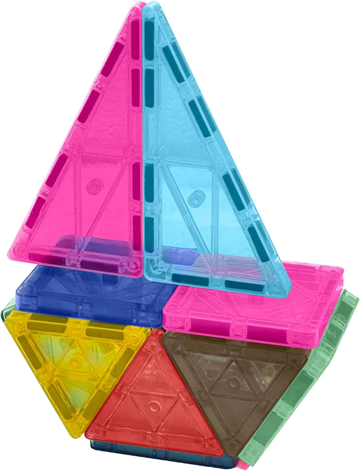 CreateOn Crayola Mini Magnetic PIP-Tiles, Building Set for Kids, Magnetic Building Toys for Kids, STEM Travel Toys for Boys and Girls Ages 3+, 24-Piece Set (Glitter)
