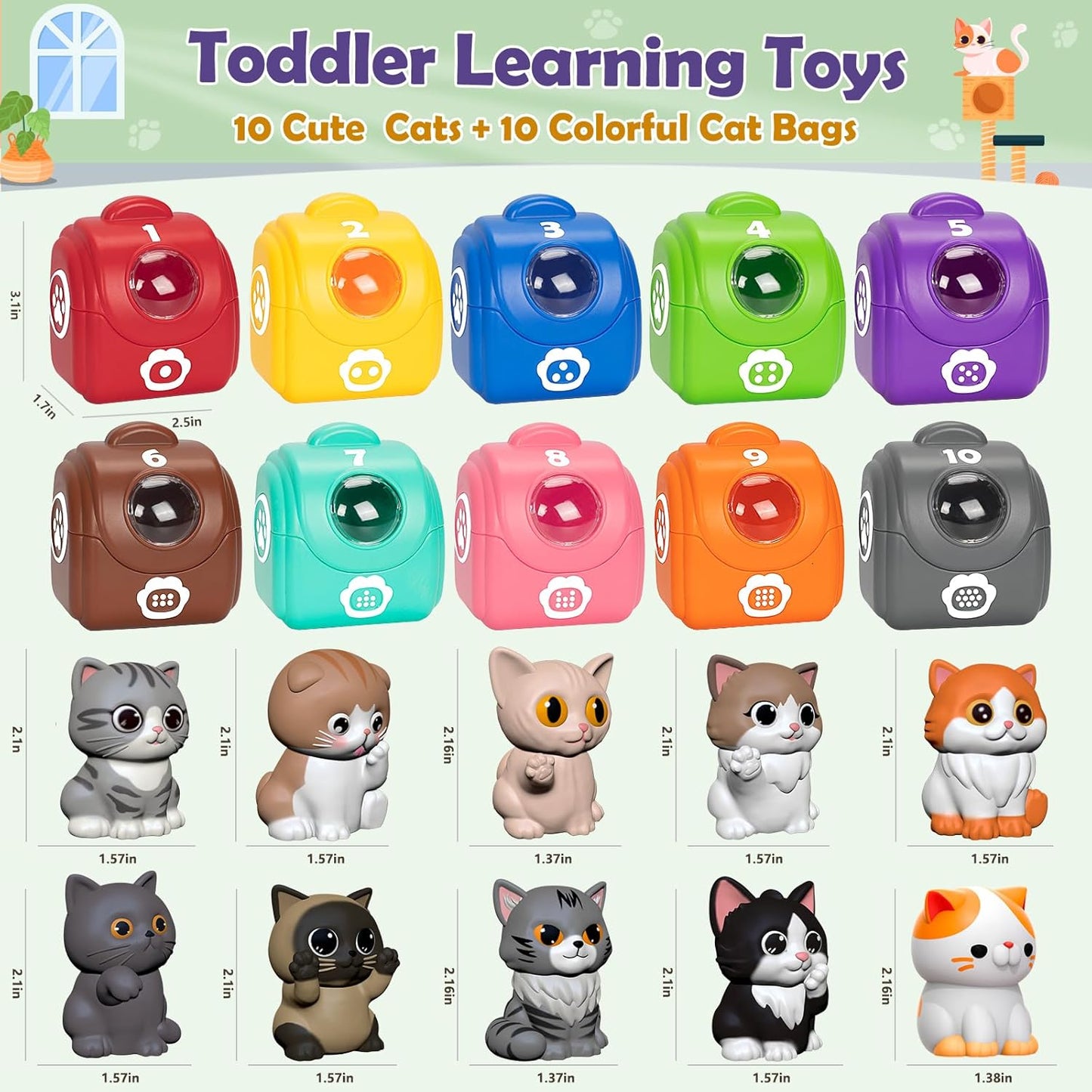 Learning Toys for 1,2,3 Year Old Toddlers, 20Pcs Farm Animals Toys Montessori Counting, Matching & Sorting Fine Motor Games, Christmas Birthday Easter Gift for Baby Boys Girls Age 12-18 Months